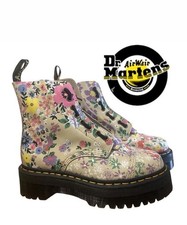 Doc Martens Dr. Martens 1460 Floral Mashup Parchment Sinclair Boots US L 7 38