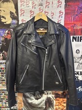 ??Harley Davidson Cruiser Perfecto Style Leather Biker Jacket Womens Size M