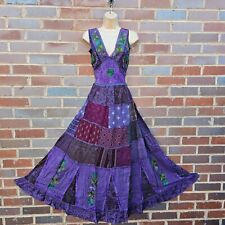 Boho Patchwork Maxi Dress Handcrafted Embroidered Festival Sundress 10 12 14 16