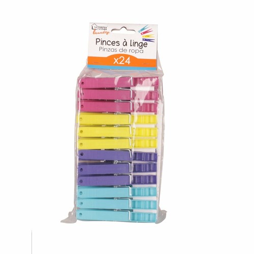 Pinces linge plastique - pinces, en