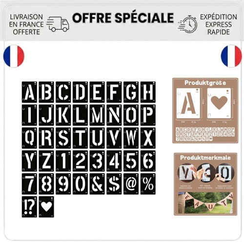 Pochoirs lettres chiffres
