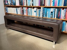 Stable Étroit Banc Cuir Brun