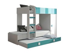 Mezzanine de Lit Toledo 2 Lit Lits Superposés 90x200cm Haute Brillance Blanc