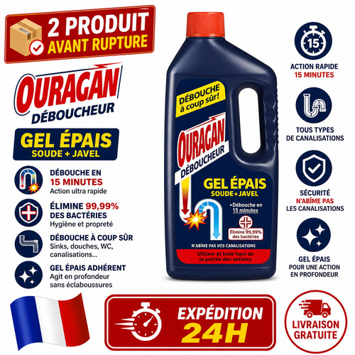 Déboucheur gel épais ouragan - déboucheur,