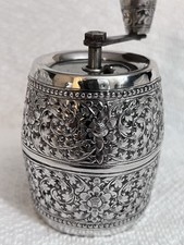 Pepper Mill Grinder Ornate Floral Scroll 800 Silver Marlux Mechanism