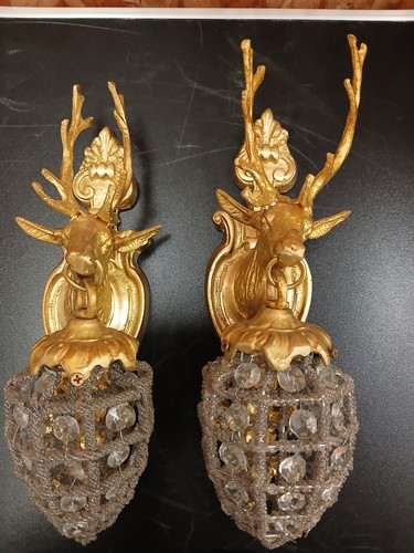 Paire appliques tetes de - appliques,