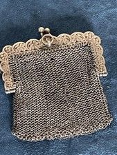 Ancien porte-monnaie double, bourse. auto métal argenté 