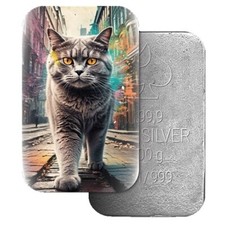 British Shorthair In London Cats In The City Series 100 Grams Silver Bar