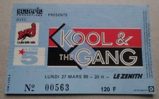 ticket billet used stub place concert KOOL & THE GANG 1989 PARIS
