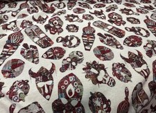 tissu Jacquard Ameublement masque Africain