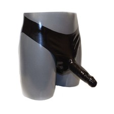 Gaine string/sous-vêtement en latex pénis et scrotum chaud (M)