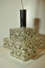 Lustre lampe plafonnier vintage design en plexiglass année 70