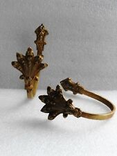 2 KISS CURTAINS, BRONZE HANGER COAT RACK ANTIQUE HOOK SCONCE  