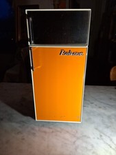 JOUET ANCIEN - FRIGO VINTAGE EN TOLE LAQUEE  ORANGE AMB MARCHESINI ITALY 1970