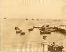 Spain, boats vintage albumen print albumen print 21x27 circa 1875