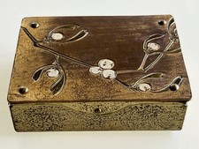 BOÎTE à TIMBRES « ART NOUVEAU » Décor « GUI » ALLEMAGNE, AUTRICHE ? Stamp box