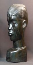 AA Art Africain 1930 statue buste femme ébène massif 5.3kg42cm Gabon très déco 