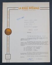 Invoice 1957 LYON COURTIEU LA BOULE INTEGRALE lyonnaise pétanque illustrated 40
