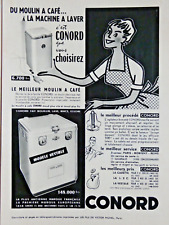 1955 CONORD DU MOULIN A CAFÉ A LA MACHINE A LA WASHER PRESS AD