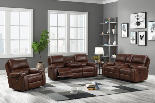 Oversized 3pc brown sofa - brown,