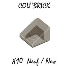 Lego 54200 - 10x Brique / Slope 30 1x1x2/3 - Trans Black - 50746 35338 - NEUF