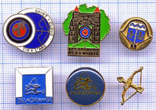 Lot 6 PIN'S ARCHERY / SAINT-CLOUD ARCHERS target Arrow Archery Fleurs de Lys