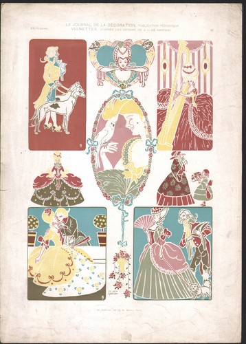 1910 lithographie vignettes - 1910,