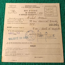 VOUCHER OF CLOTHING AND TEXTILE ARTICLES - 3M MATTRESS CANVAS - STAMP 1943