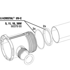 JBL Pièce de Rechange Set de Joint pour Procristal Uv-C 5/11/18/36 W Aquarium