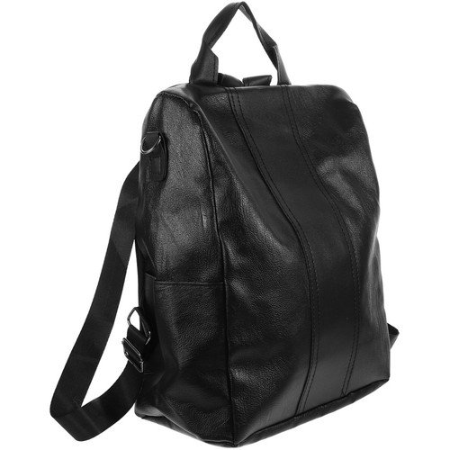 Sac dos cuir pu noir - dos,