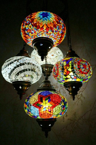 Lampe suspendue multicolore
