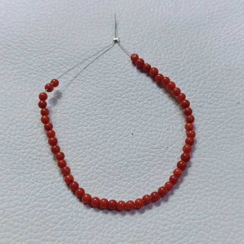 Perles rondes corail - , rouge