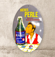 Plaque émaillée BIERES PERLE