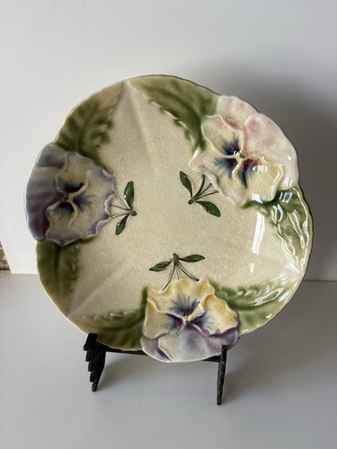 Assiette barbotine ancienne - en,