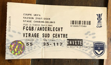 Ticket  )) BORDEAUX V ANDERLECHT - UEFA  CUP 2007/2008
