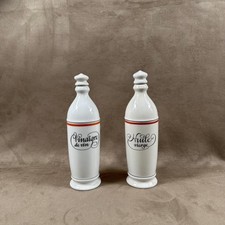 Lot of 2 bottles oil vinegar Porcelaine d'Auteuil line Bistrot France