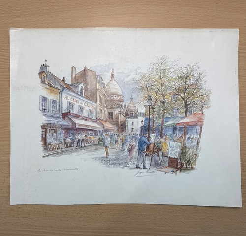 Watercolor lithograph la - or,