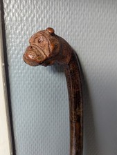 Antique Carved Cane, Bulldog