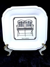 Banc De Jardin White Plate With Bench 8"