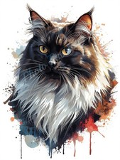 Photo A4 Chat Maine Coon Noir