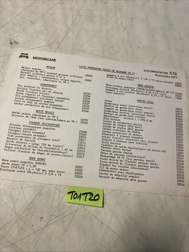 1977 motobécane 95tt liste - 1977,