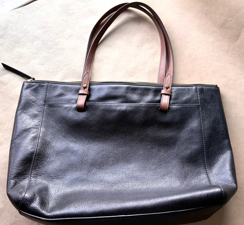 Fossil black leather tote bag - tote,