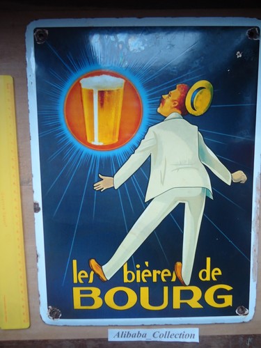 Plaque tole émaillée biere - tole,