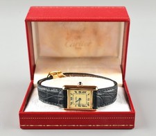 *Vintage Cartier Must de Tank Quartz Watch Gold Vermeil 1980s Swiss