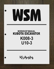 EXCAVATOR TECHNICAL WORKSHOP MANUAL FITS KUBOTA  U10-3 Code No.97899-60730