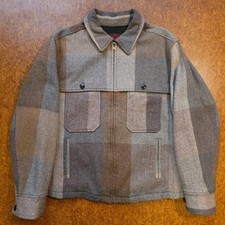 RARE EVISU Japan Patchwork Herringbone Tweed Wool Military Jacket US 40 M/L