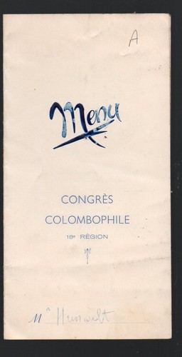 Menu congres colombophile - menu,