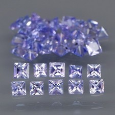 Princess Cut 2.2 to 2.5mm.Ravishing Natural Purplish Blue Tanzanite 45Pcs/3.87Ct