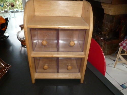 Bloc etagere pin tiroirs - pin,