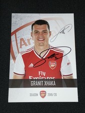 2019-20 Granit Xhaka Hand Signed Arsenal Autograph Club Card / Switzerland